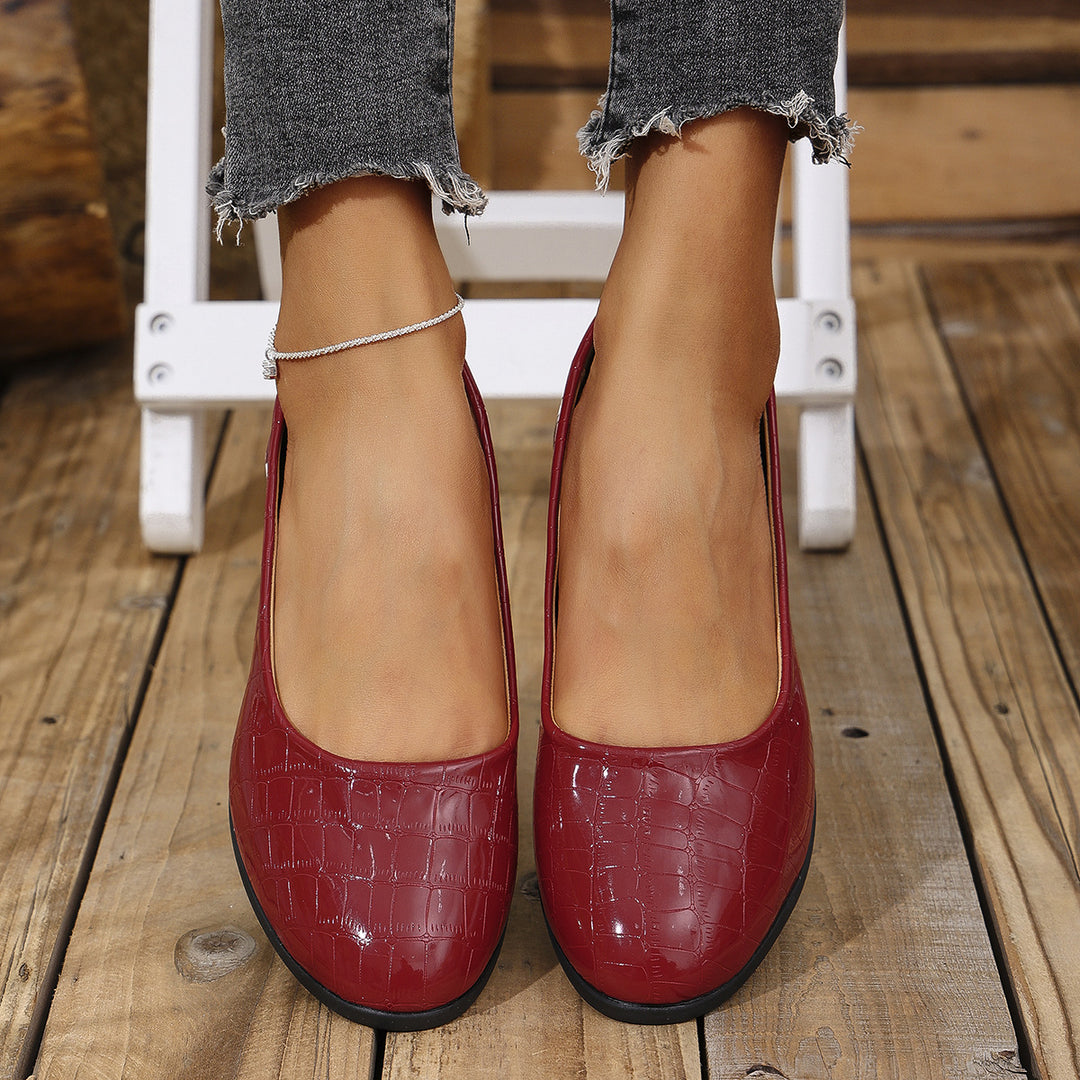 Dame Behagelige Wedge-Pantoletten med skinnende overflade Stilla