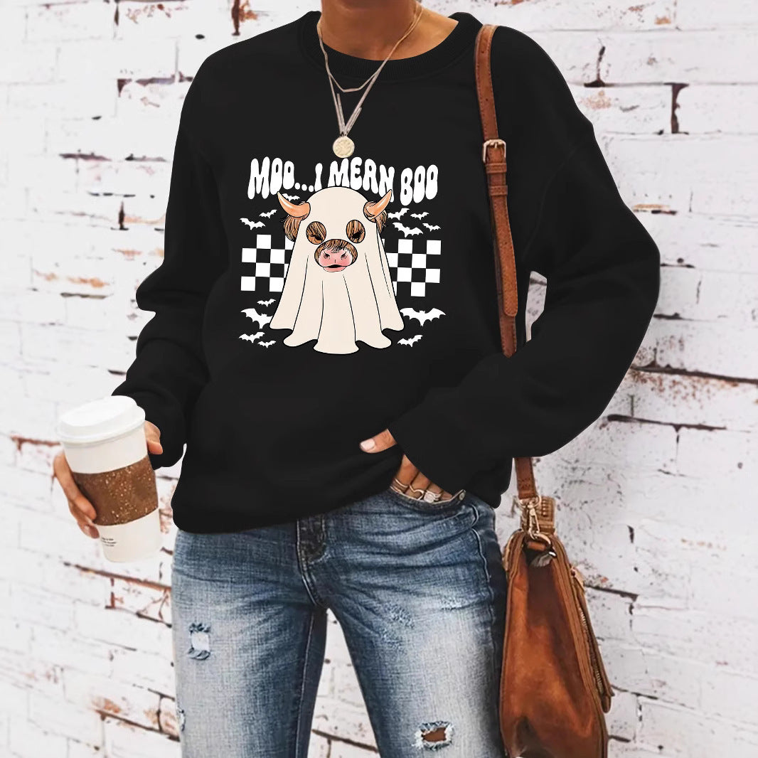 Kvinders sweatshirt i muntert Halloween-design Stilla