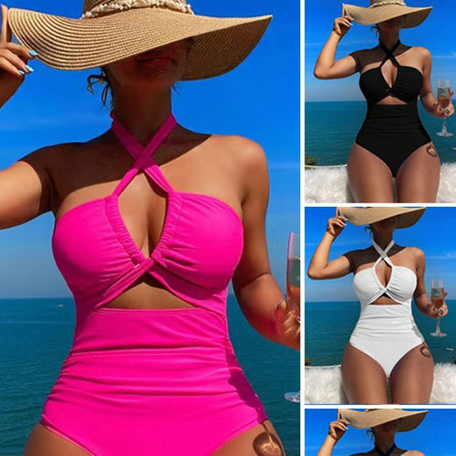 Damer Højskåret Monokini med raffineret Krydse-design Skovae