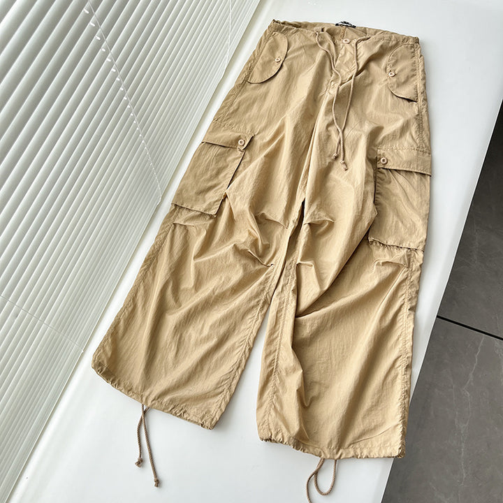 Dame cargo-bukser med elastisk talje og praktiske lommer Stilla