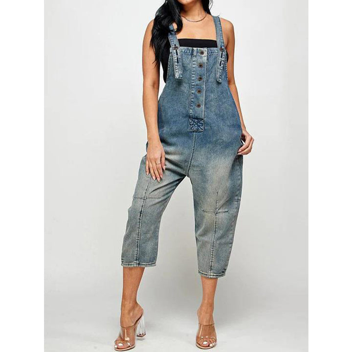 Dame Overall i denim med knapdetalje Stilla