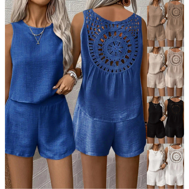 Dame Hæklet-Ryg Playsuit Stilla