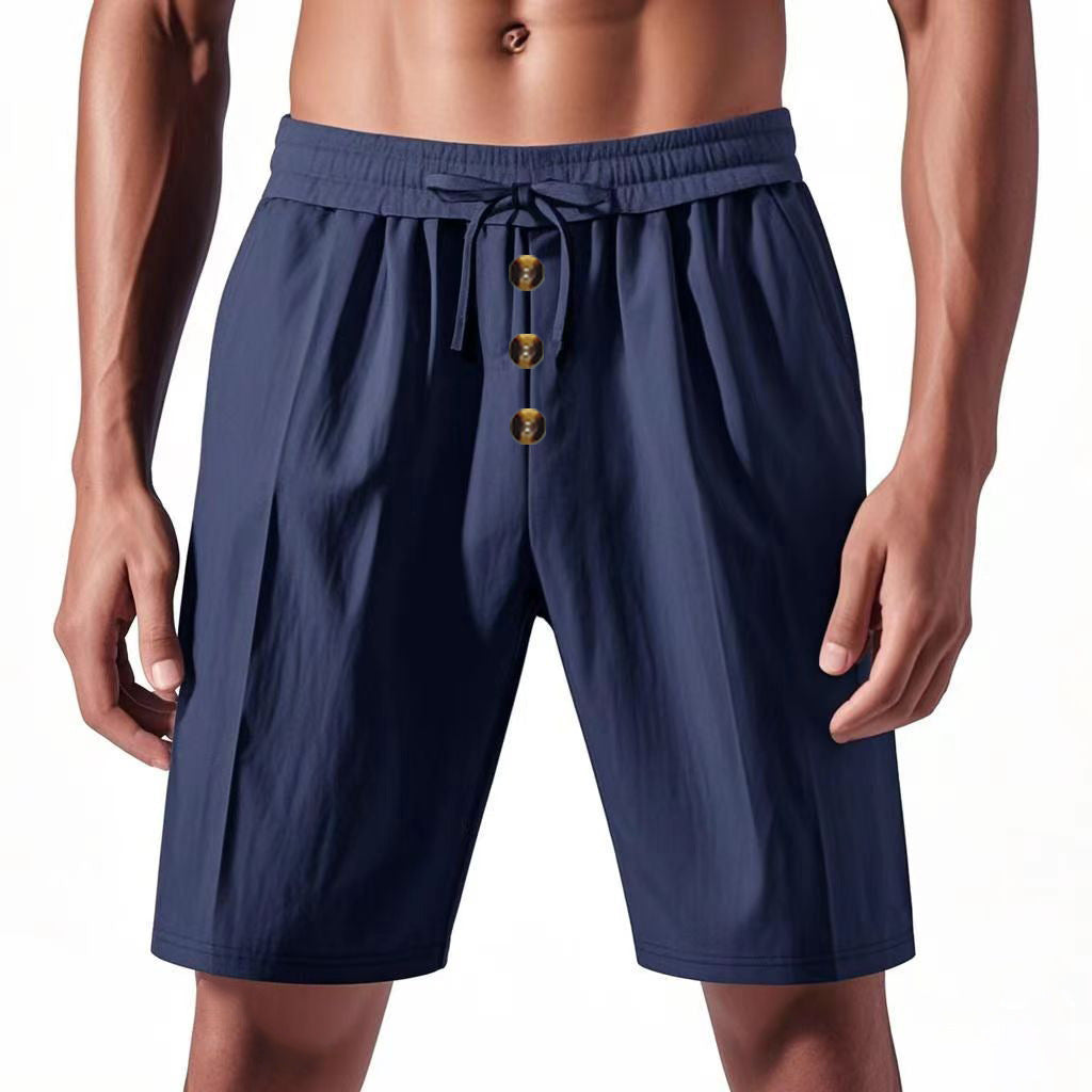Herrer casual shorts med knapdetaljer og elastisk talje Stilla