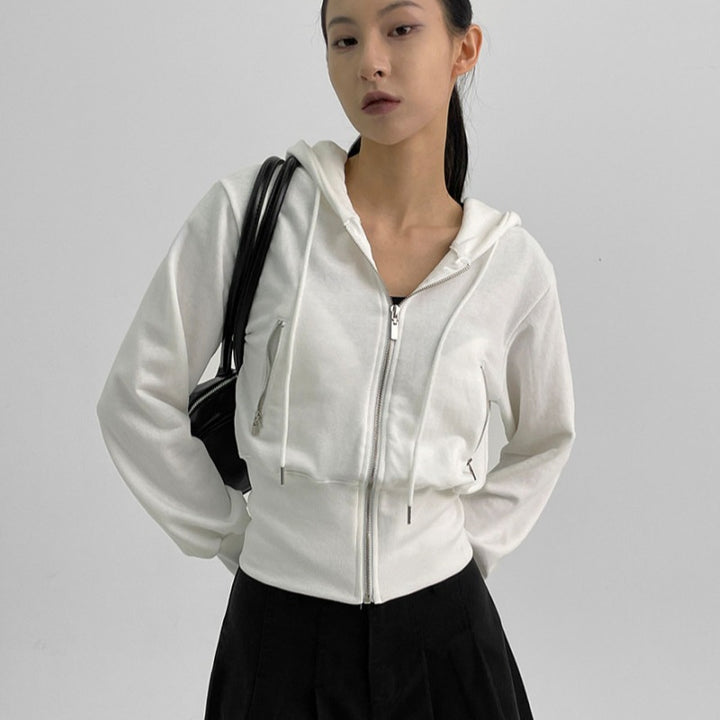 Dame sporty zip hoodie med en tætsiddende pasform Stilla