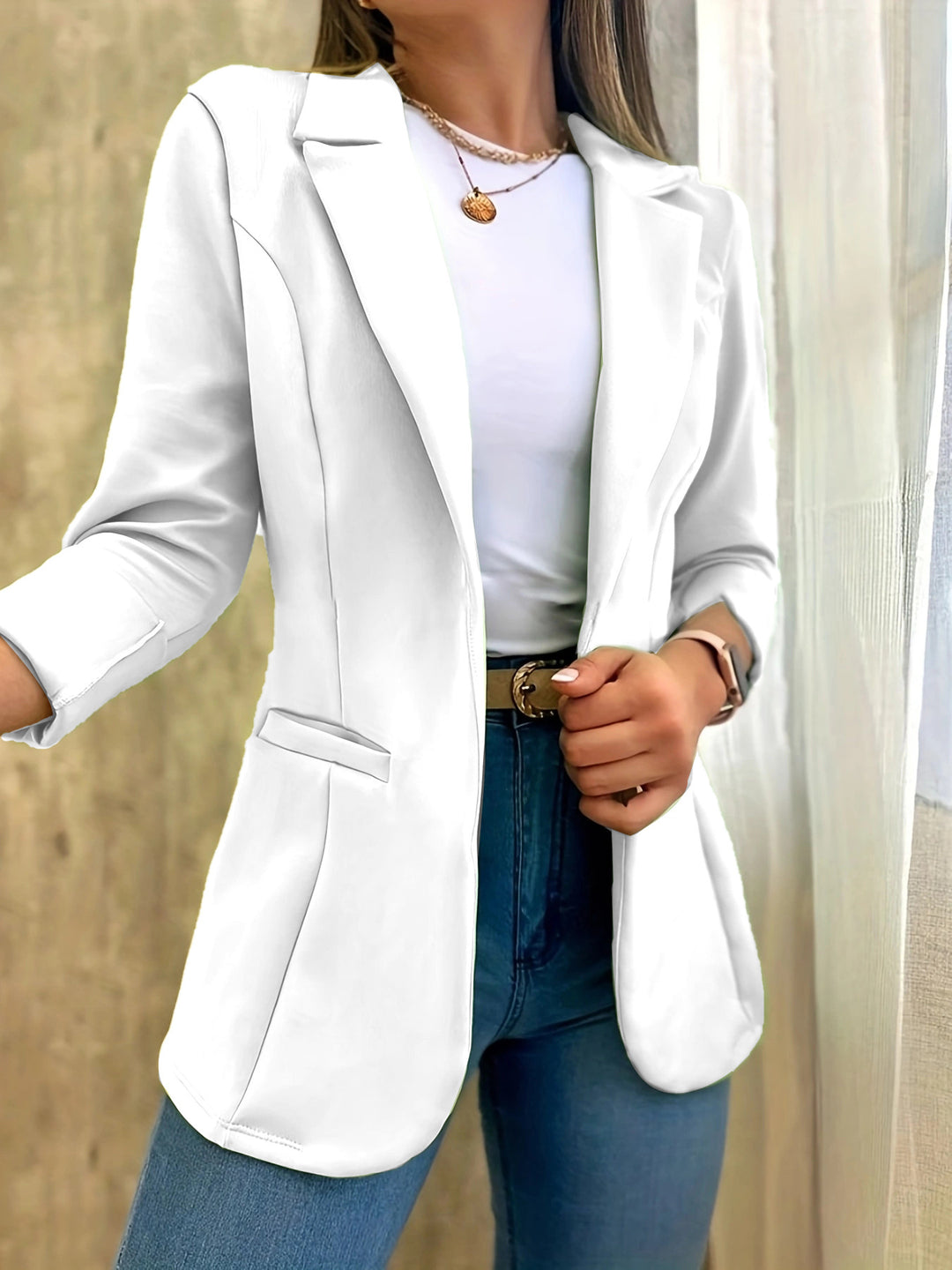 Dame elegant blazer med moderne snit og funktionelle lommer Stilla