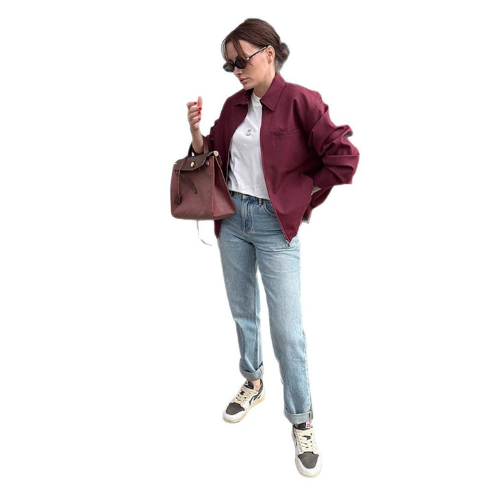 Dame moderigtig oversized jakke med praktisk lynlås Stilla
