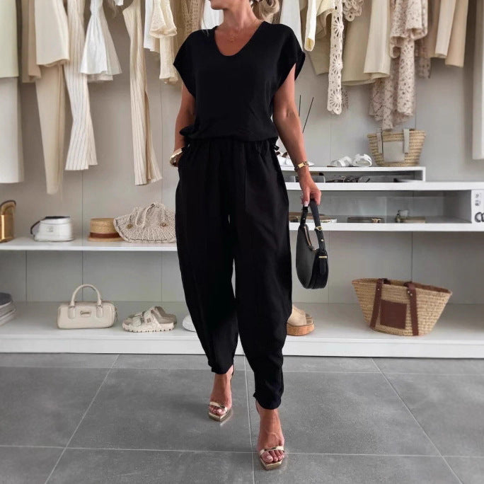 Kvinders afslappede jumpsuit med elastisk talje og lommer Stilla