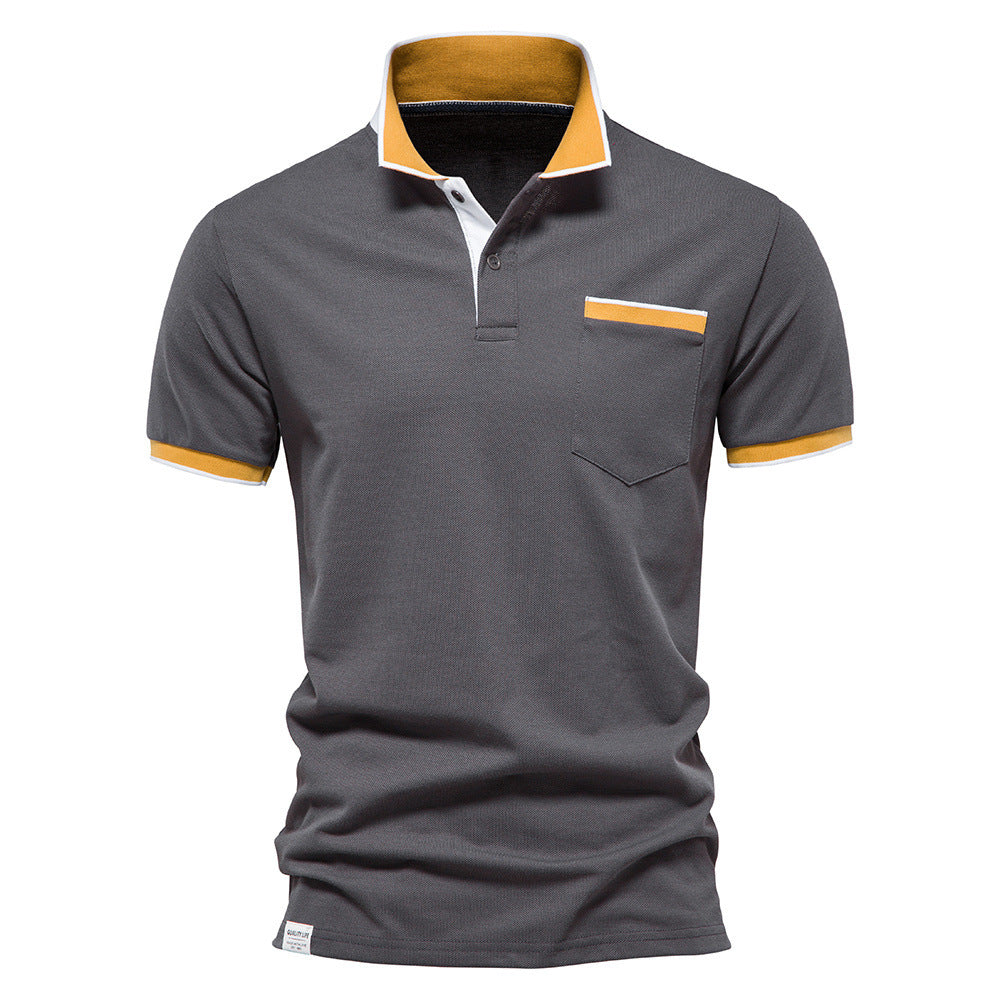Herrer Poloshirt med moderne krave og praktisk lommeformat Stilla