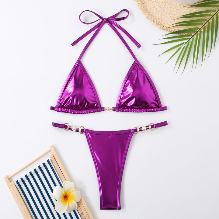 Dame trekant-bikini med glamourøse detaljer Skovae