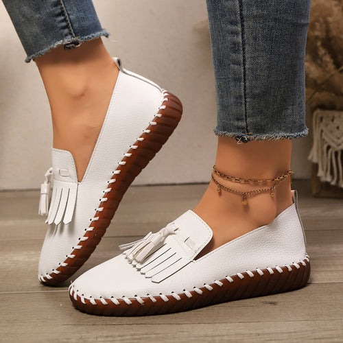 Dame Elegante Slip-On Mokkasiner med Frynse-Detalje og behagelig Sål Stilla