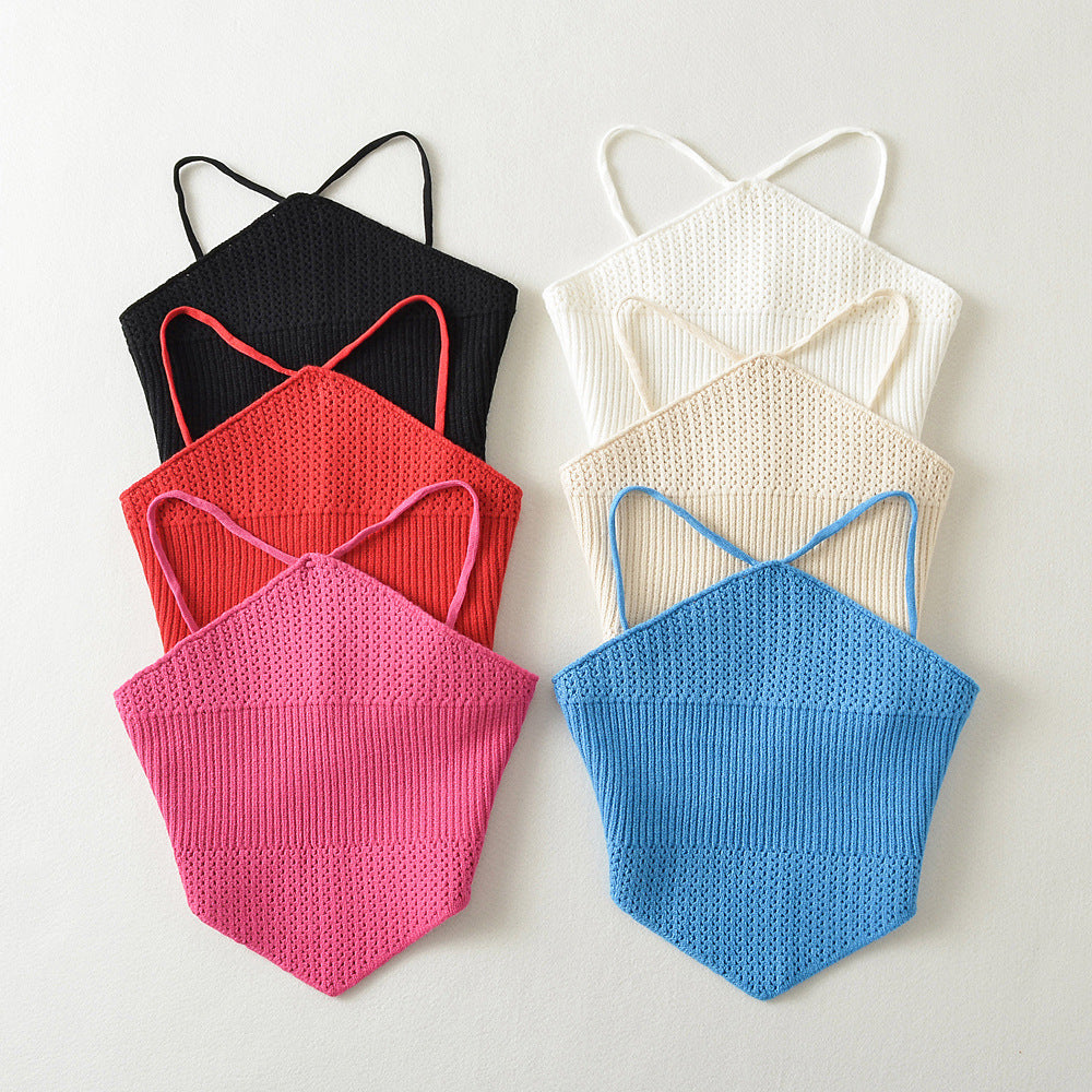 Dame tanktop med stilfuldt netdesign og fashionable volangdetaljer Stilla