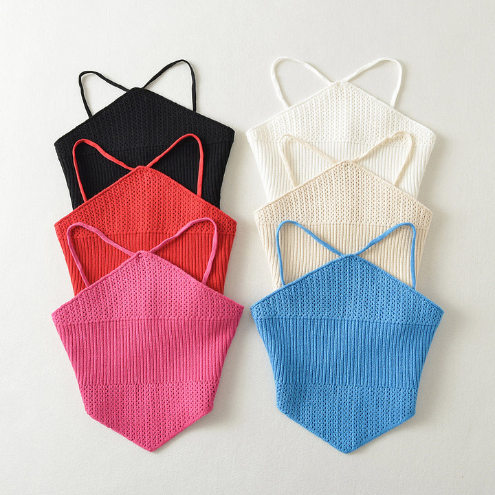 Dame tanktop med stilfuldt netdesign og fashionable volangdetaljer Stilla