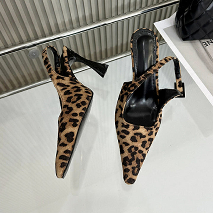Dame Slingback Pumper med eksotisk leopardmønster og raffineret snit Stilla