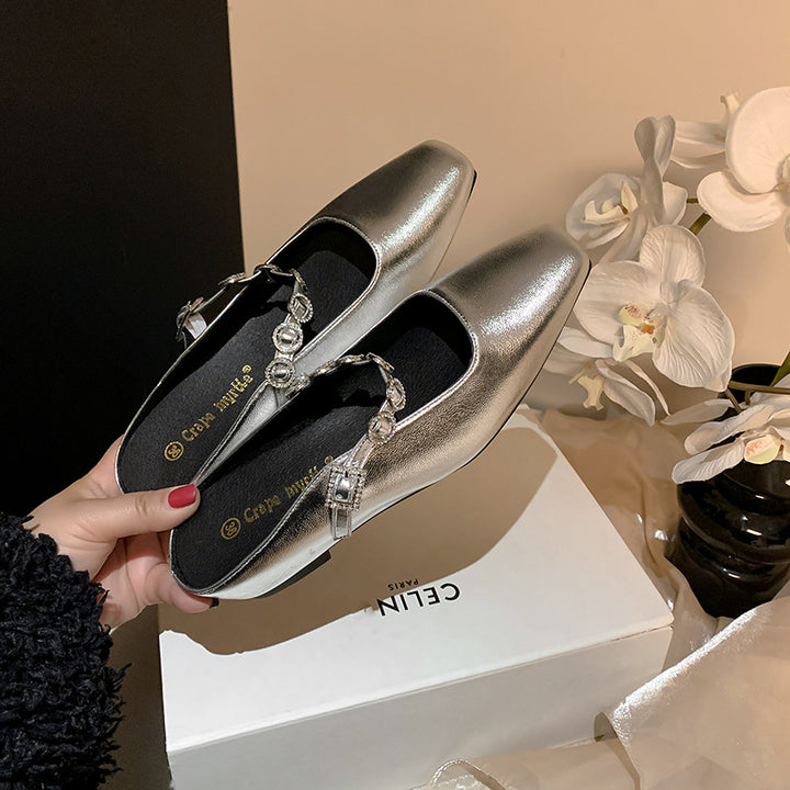 Dame Sling-Mules med elegant krystalaccent og behagelig pasform Stilla