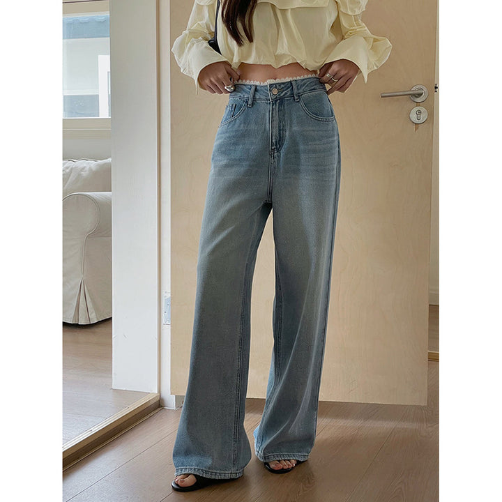 Dame High-Waist Jeans med bred ben og elegant pasform Stilla