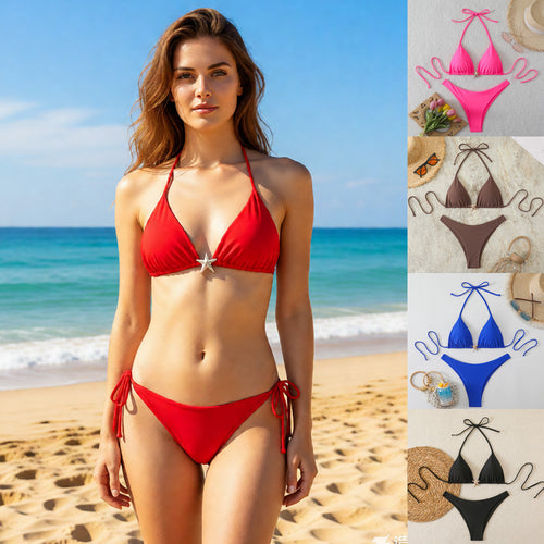 Dame triangel-bikini med moderigtigt stjerne-detalje Skovae