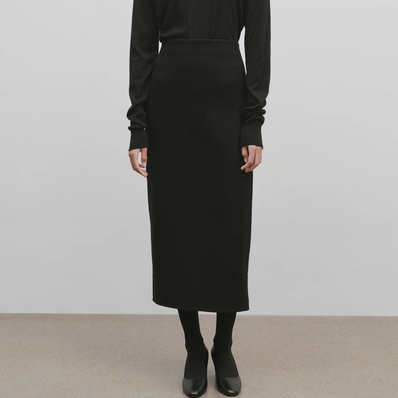 Dame Midi-nederdel med elegant snit og højt talje design Stilla