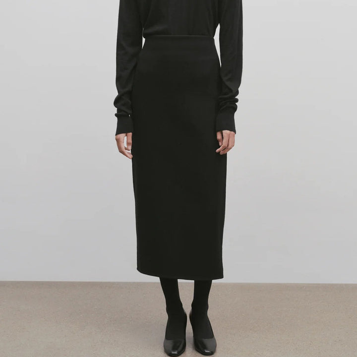Dame Midi-nederdel med elegant snit og højt talje design Stilla