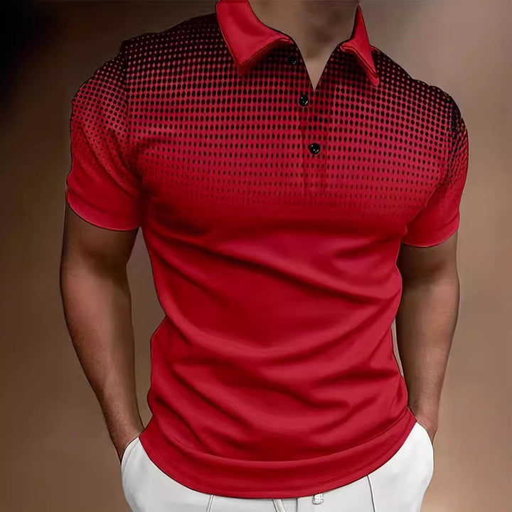 Herrer Poloshirt med moderne prikmønster og åndbar teknologi Stilla
