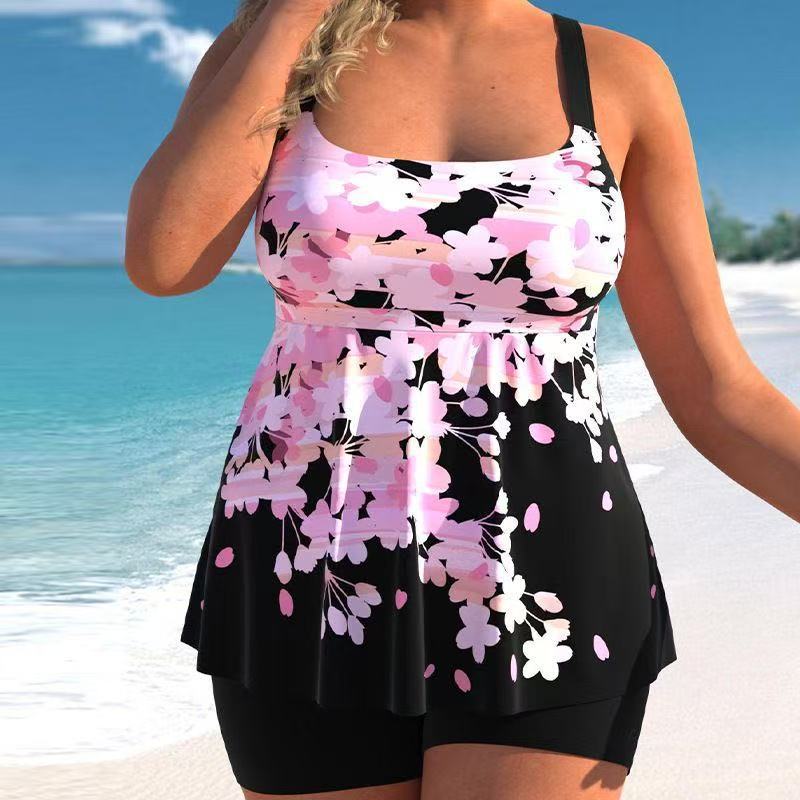 Dame Bade-Sæt med blomster top og shorts Skovae