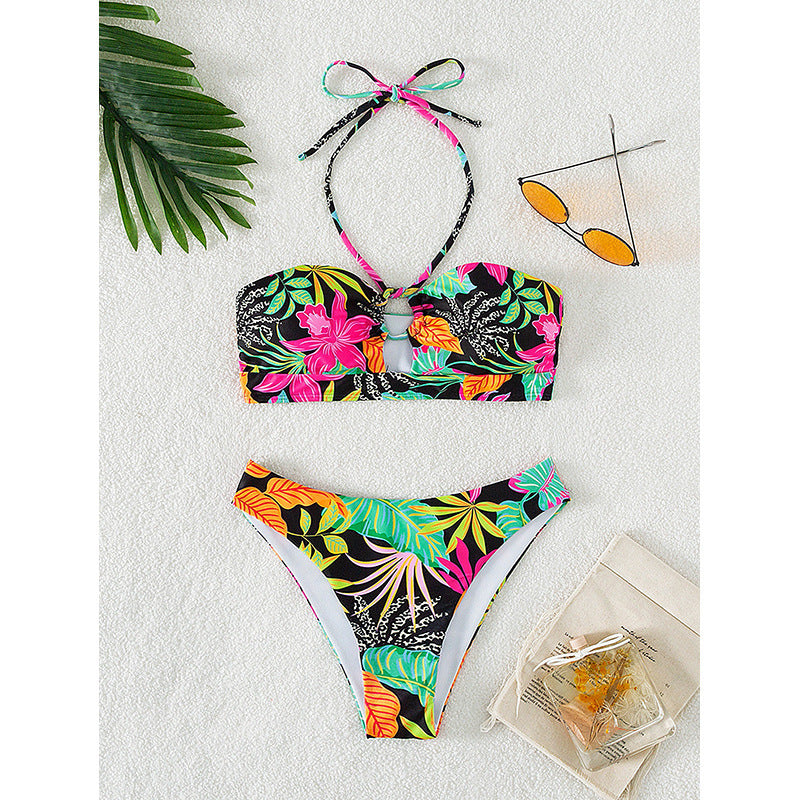 Dame bandeau-bikini med legende cut-out detaljer