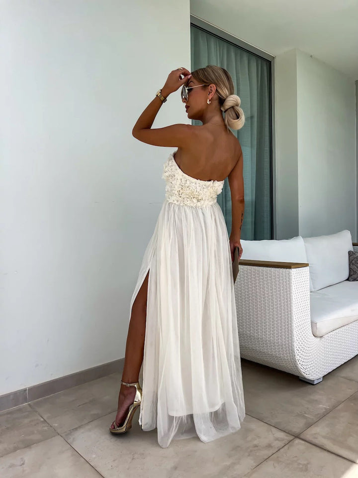 Stilla | Elegant Blomster Bustier Maxikjole