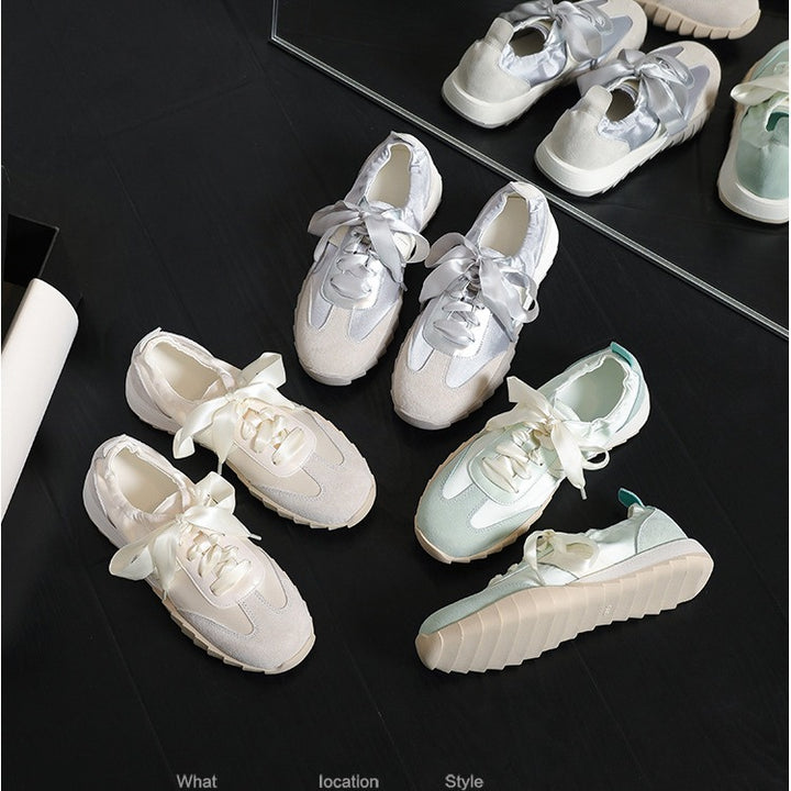 Dame Sporty Sneakers med elegante Satin- og Nubuck-elementer Stilla