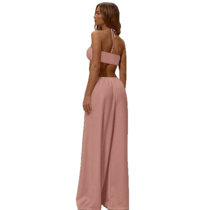 Damen Maxikleid mit seitlichem Cut-Out und Halterneck-Design Skovae