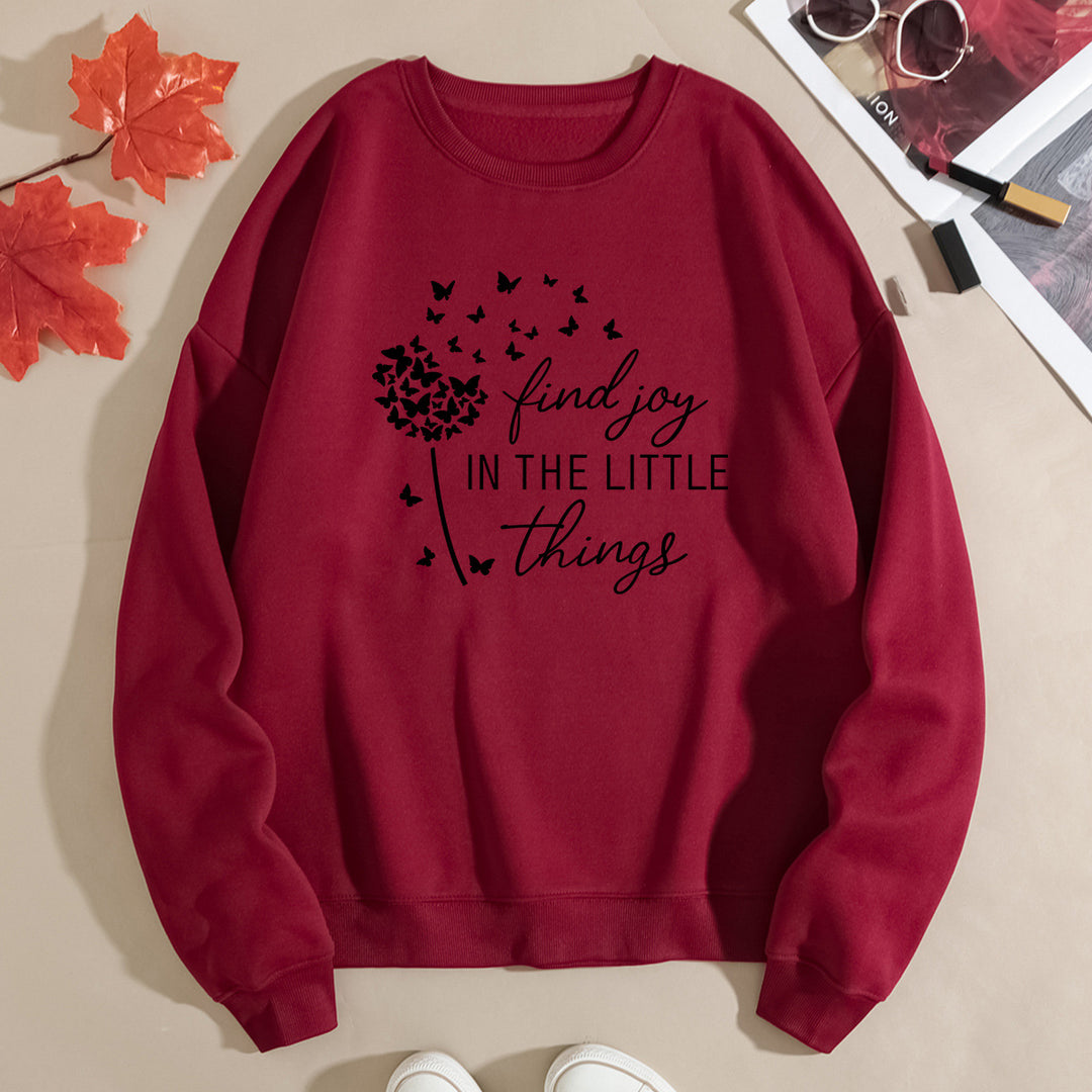 Kvinders sweatshirt med motiverende slogan og blomsterprint Stilla