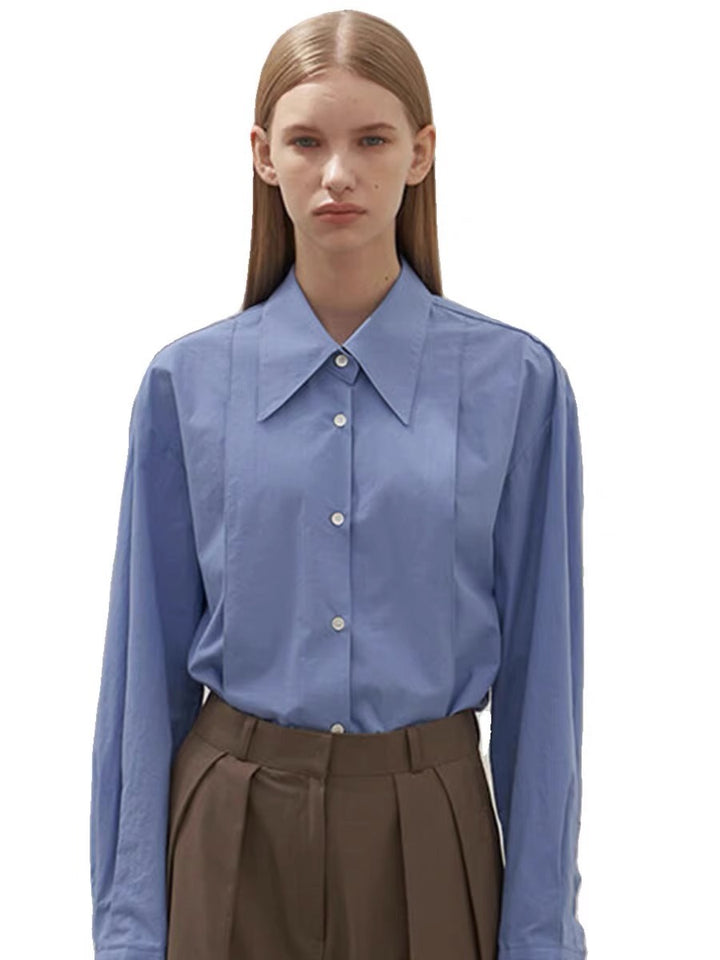 Dame elegant skjorte bluse i højkvalitets bomulds materiale med moderne snit og klassisk krave Stilla