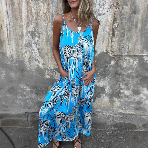 Dame Casual Batik Maxi Kjole Stilla