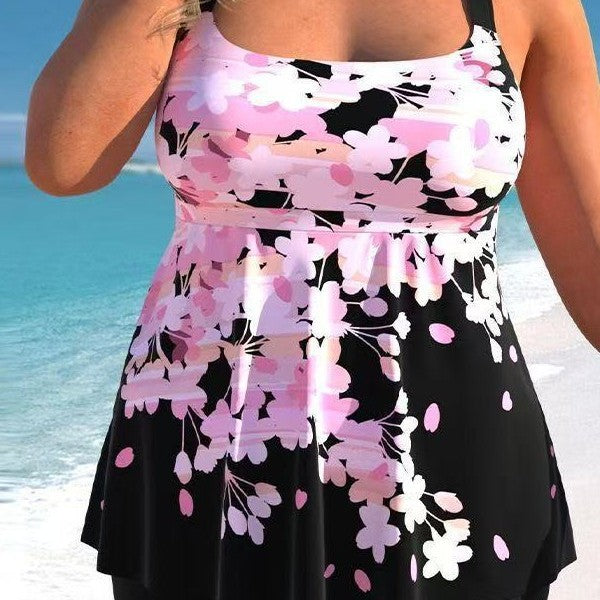 Dame Bade-Sæt med blomster top og shorts Skovae