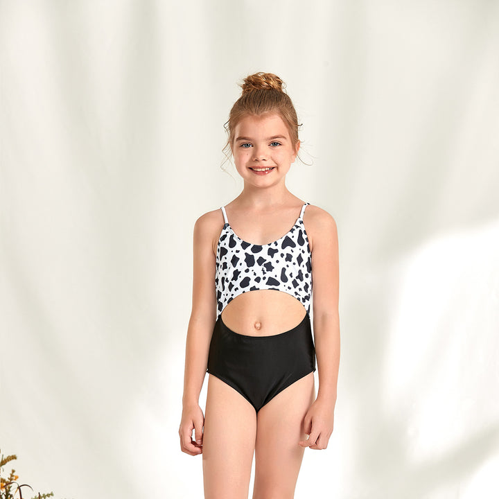 Dame bikini sæt med kreativ ko mønster og høj talje Stilla