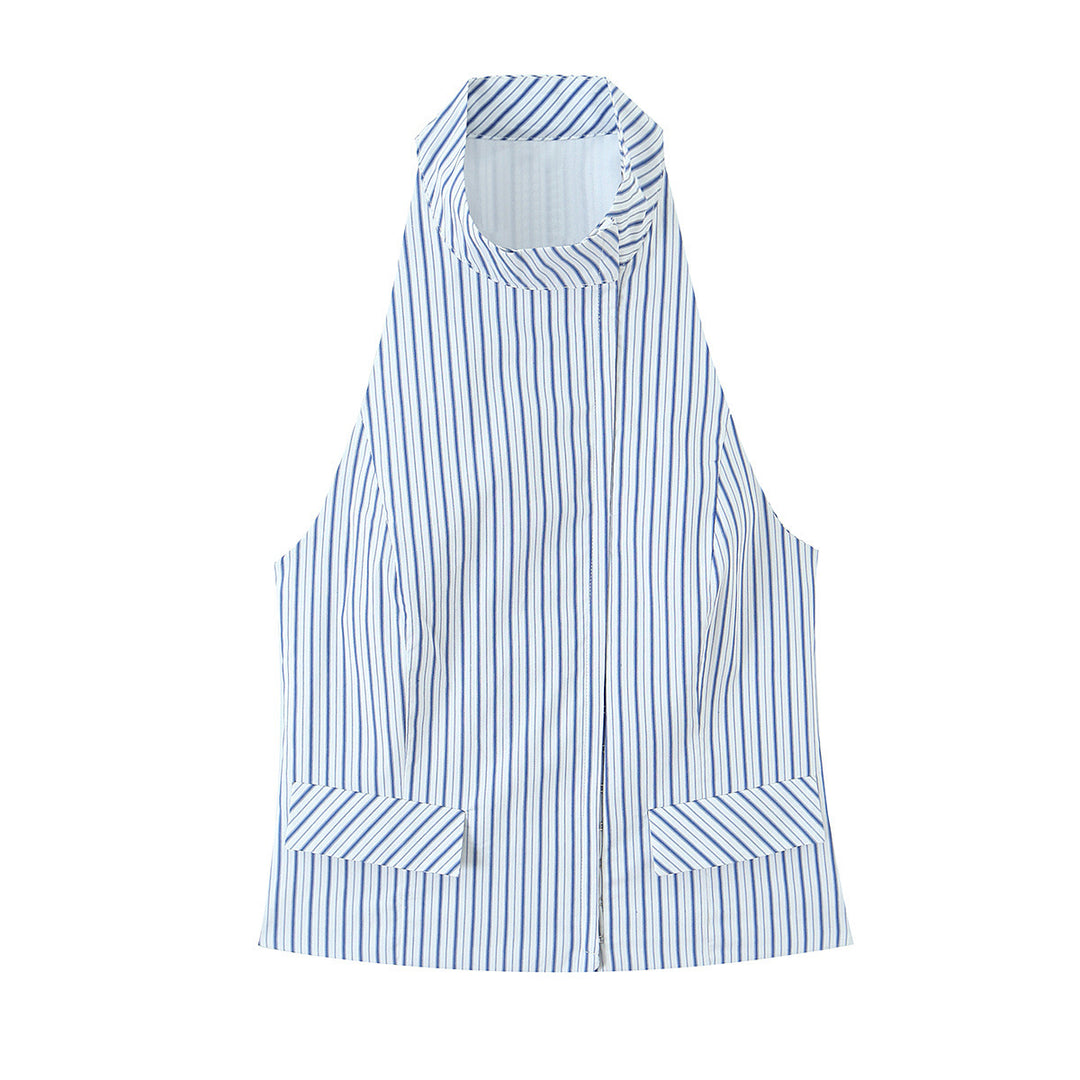 Dame elegante stribede shorts i klassisk skæring Skovae