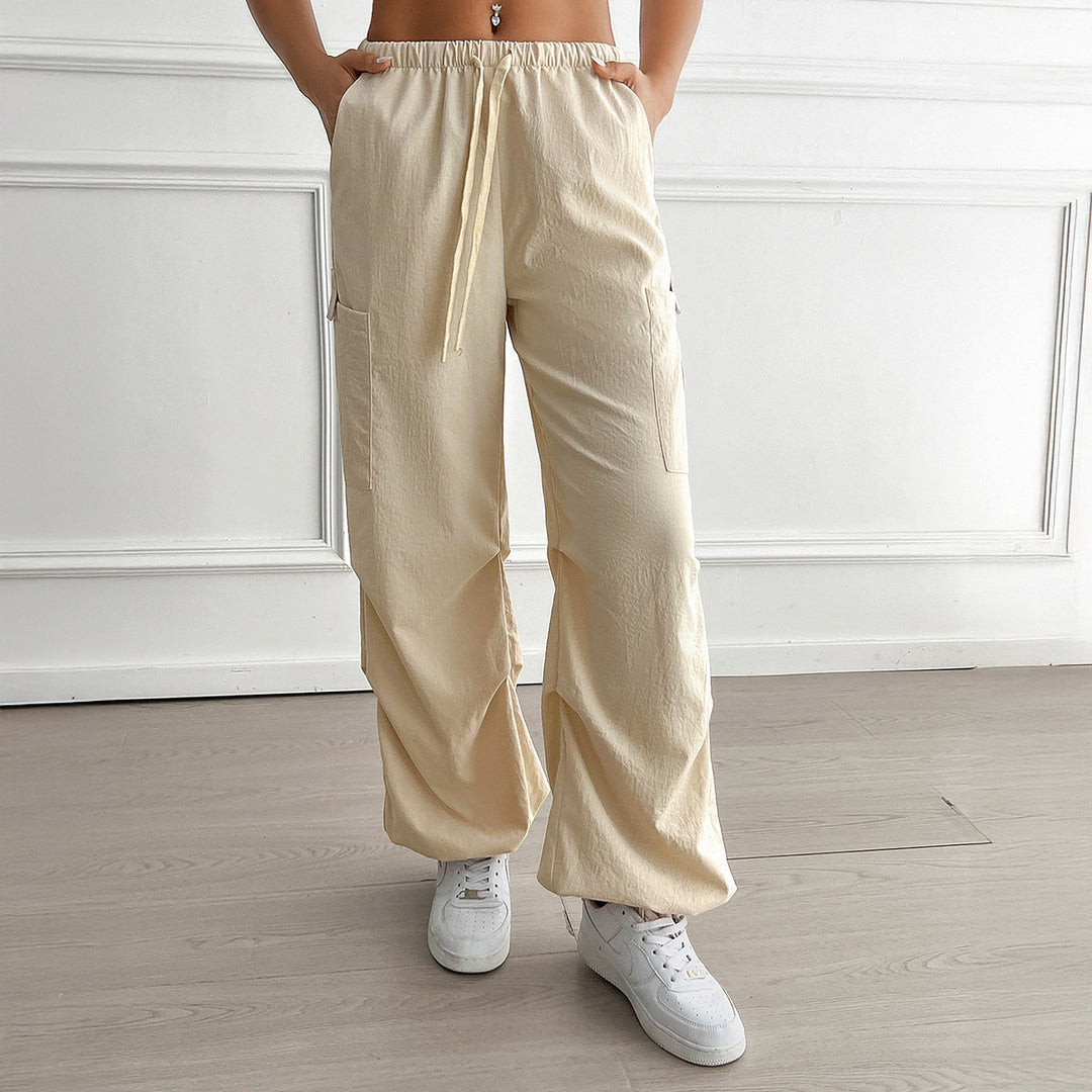 Dame Relaxed Fit Cargo-bukser med elastisk talje og praktiske lommer Stilla