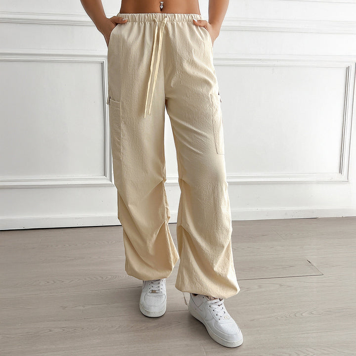 Dame Relaxed Fit Cargo-bukser med elastisk talje og praktiske lommer Stilla