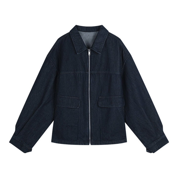 Dame afslappet jeansjakke i moderne oversized snit med praktiske lommer og klassisk krave Stilla