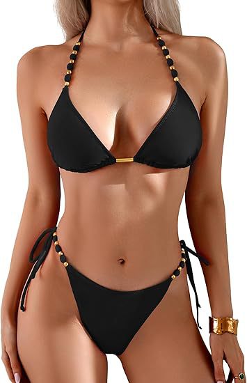 Dame Triangel-Bikini med legende perledetaljer Skovae