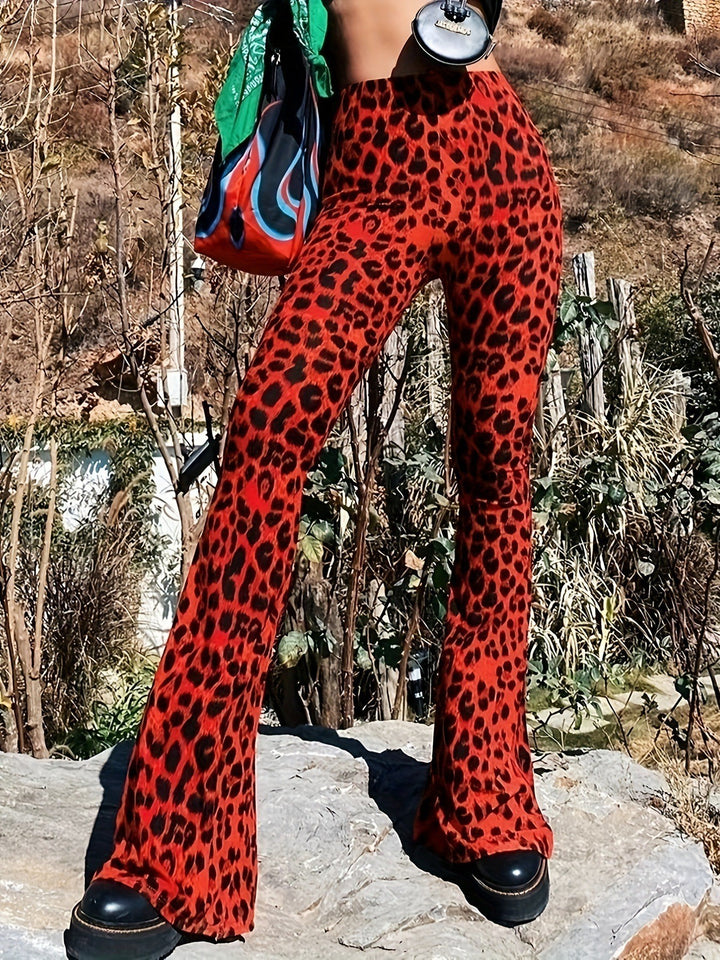 Dame Flared Leopardmønster-Bukser Stilla