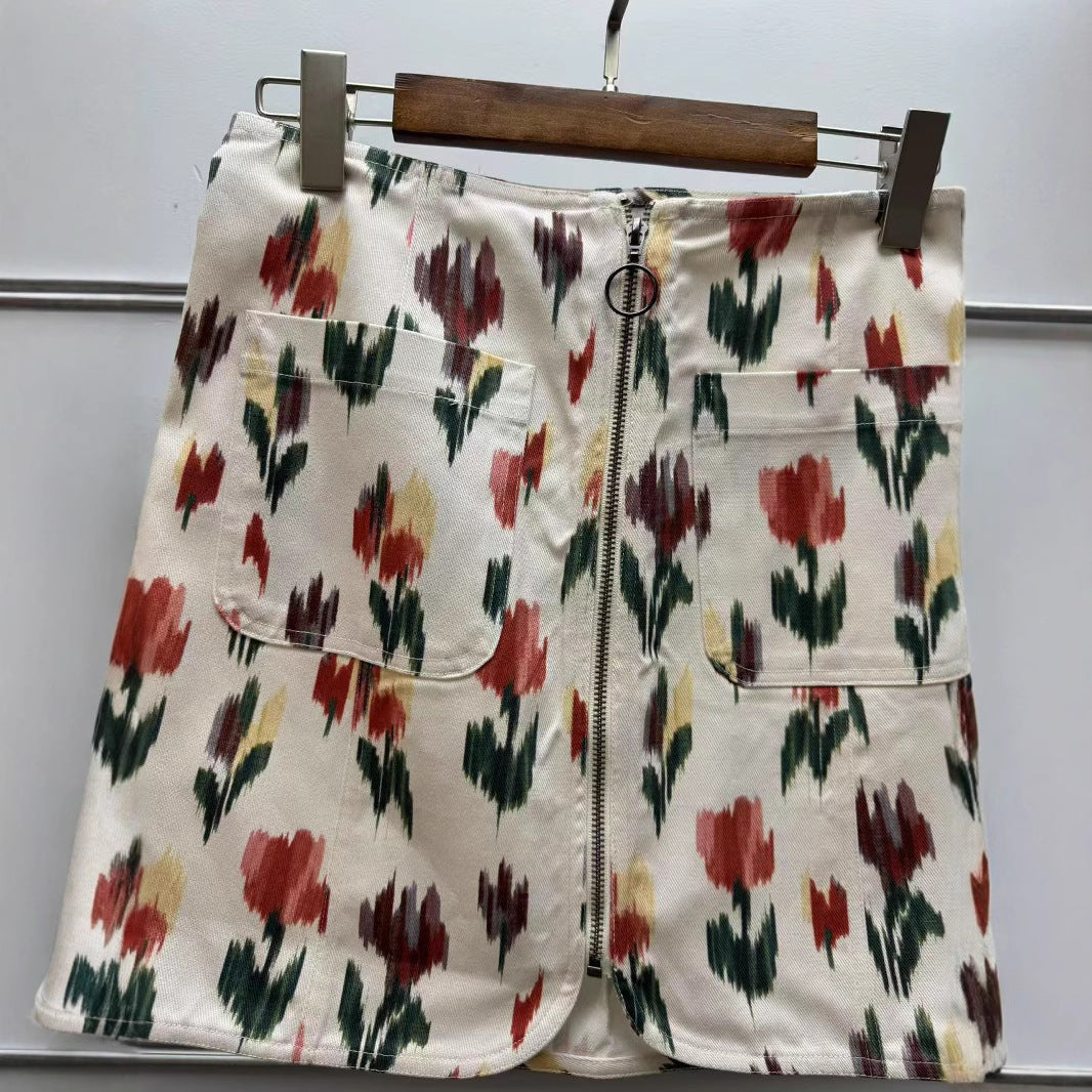 Dame skirt med praktiske lommer og innovativ lynlås Stilla