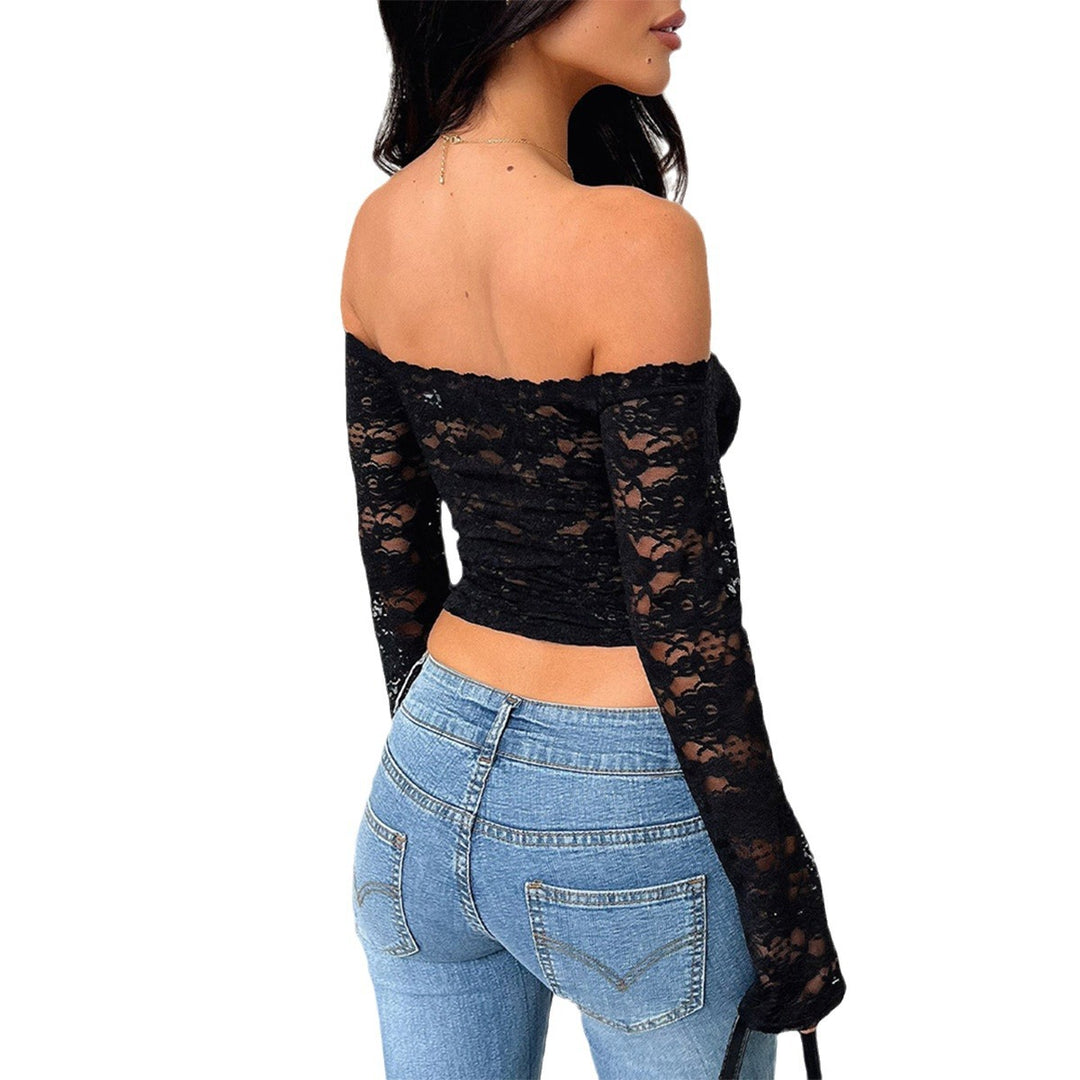 Dame Off-Shoulder Blonde Top med lange ærmer og Bueudskæring Stilla