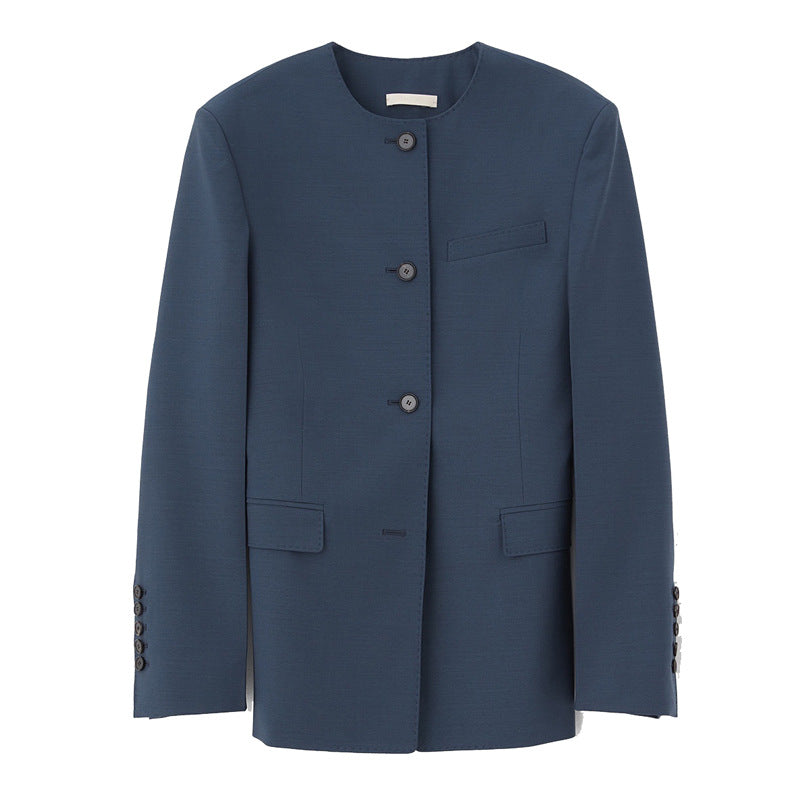 Dame skræddersyet blazer med moderne ståkrave og elegante knapdetaljer Stilla
