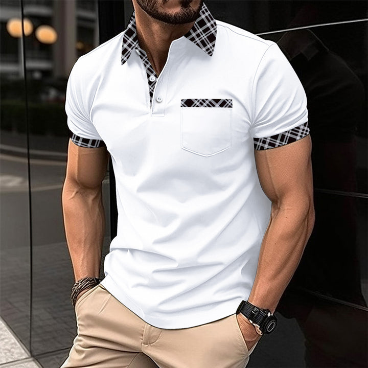 Herrer poloshirt med moderne ternet mønster og stilfulde detaljer Stilla