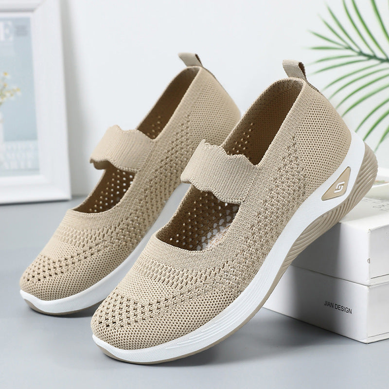 Dame Åndbare Slip-On Fritidssko med justerbar rem og skridsikker sål Stilla