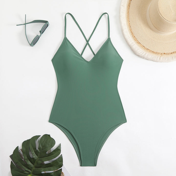 Dame Kvalitets One-piece Badedragt med X-formede Stropper Skovae