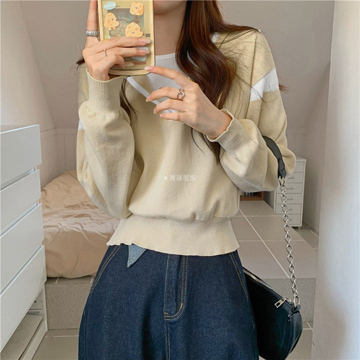Kvinders afslappede sweater med V-hals og oversize pasform Stilla