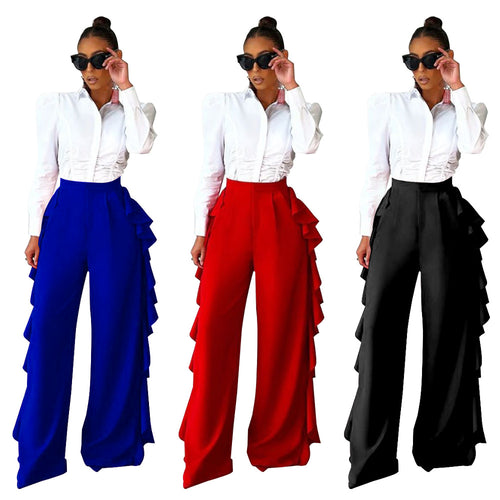 Dame elegant skræddersyet habitjakke med flæser og tætsiddende overdel Stilla