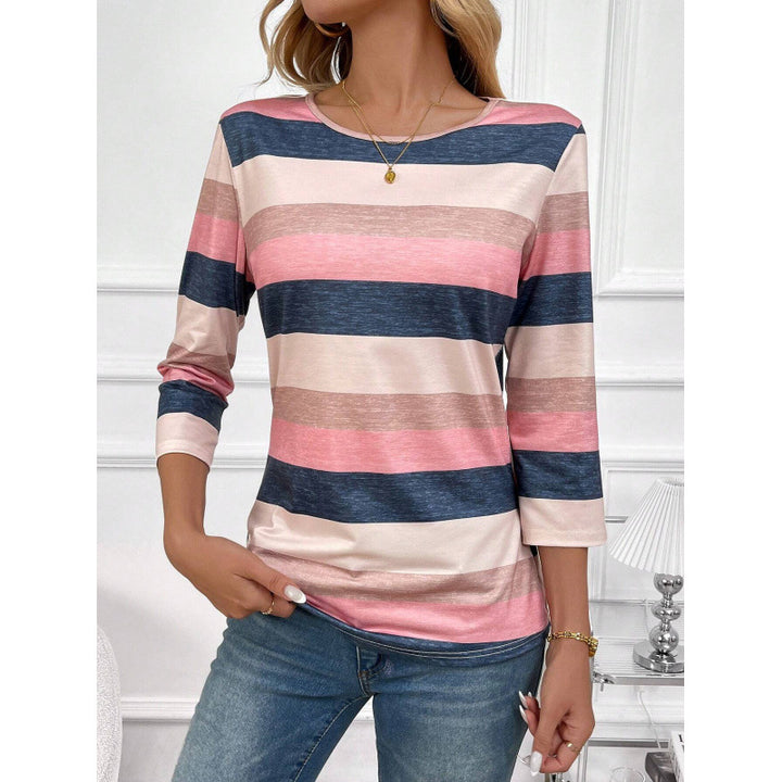 Dame Stribet Langærmet T-Shirt Stilla
