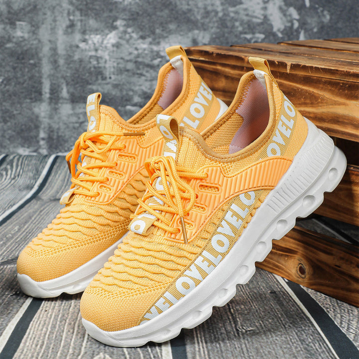 Dame Åndbare Løbesneakers med fleksibel sål og fashionable skrift Stilla