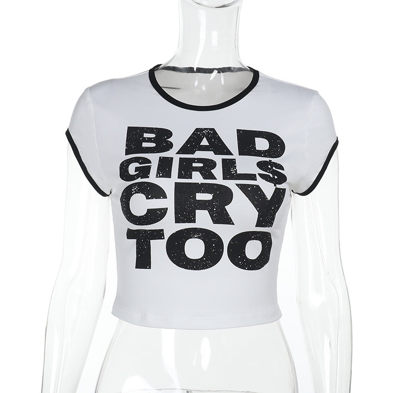 Dame-Crop-Top med iøjnefaldende grafisk tryk Skovae